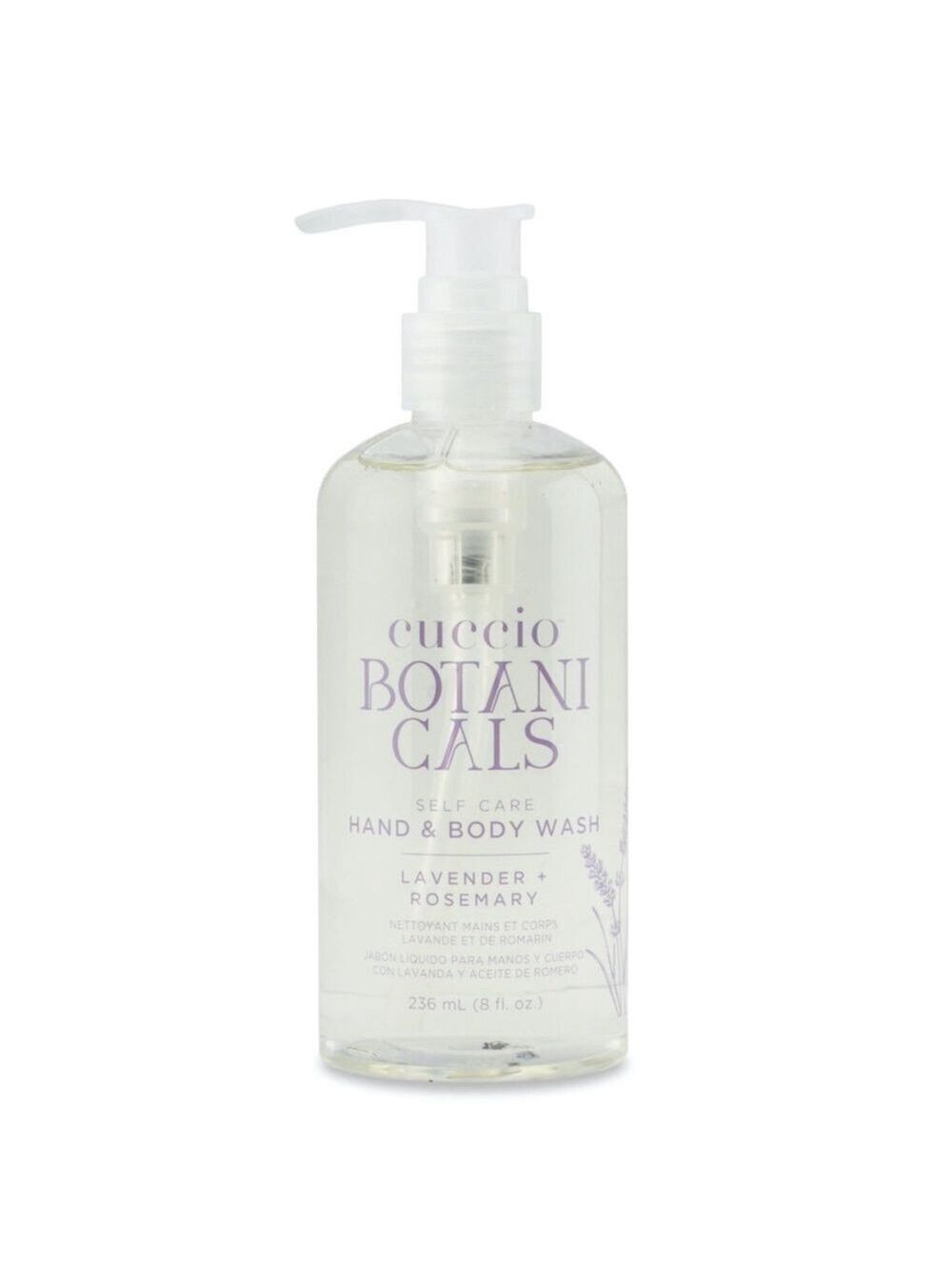 Cuccio Botanicals LAVENDER + ROSEMARY Hydrating Hand & Body Wash | NEW | 236mL